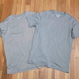 Wool & Prince Bundle of 2 Merino Wool Shirts Sage Green Crew Neck Short Sleeve M